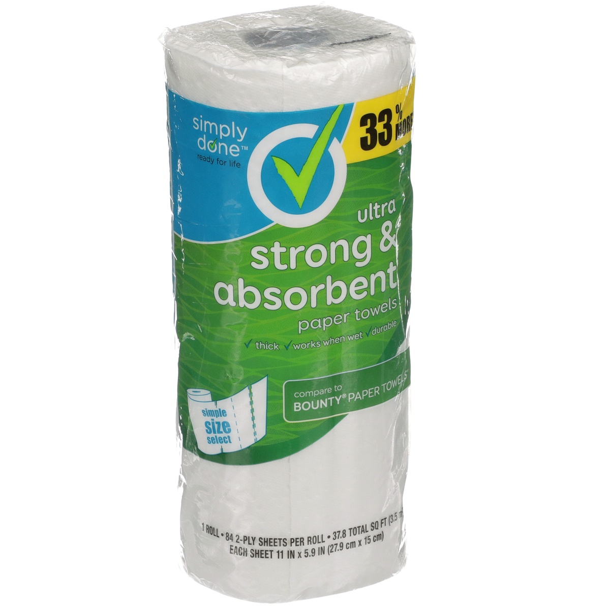 slide 1 of 8, Simply Done Paper Towels - Ultra Strong & Absorbent 2-Ply Simple Size Select, 1 ct