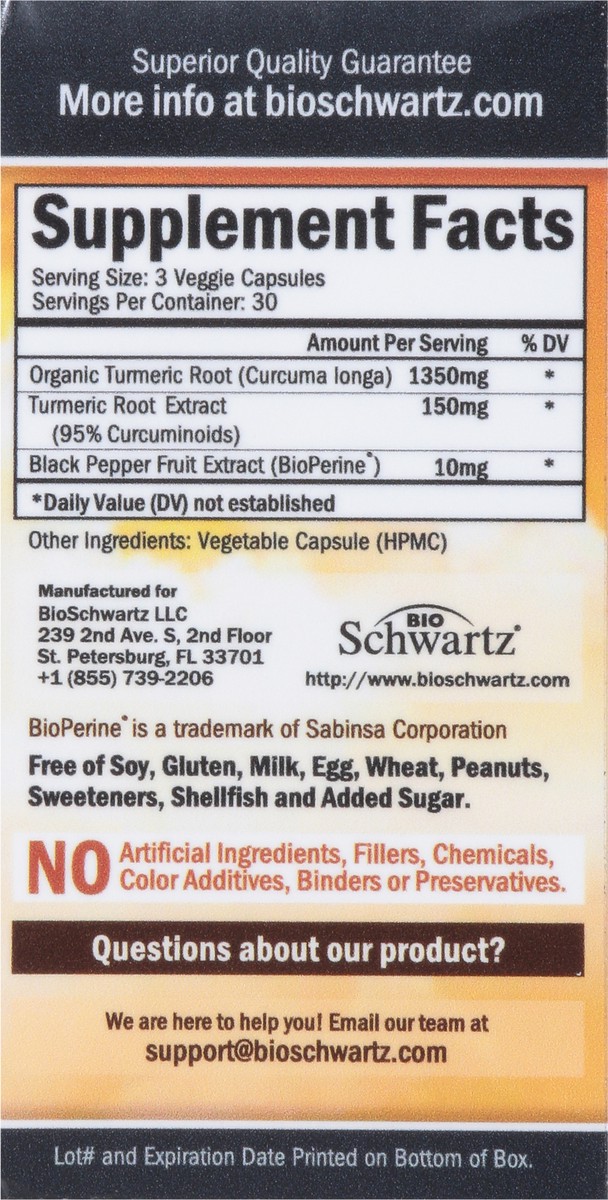 slide 13 of 13, BioSchwartz Premium Ultra Pure 1500 mg Turmeric Curcumin with BioPerine 90 Capsules, 90 ct
