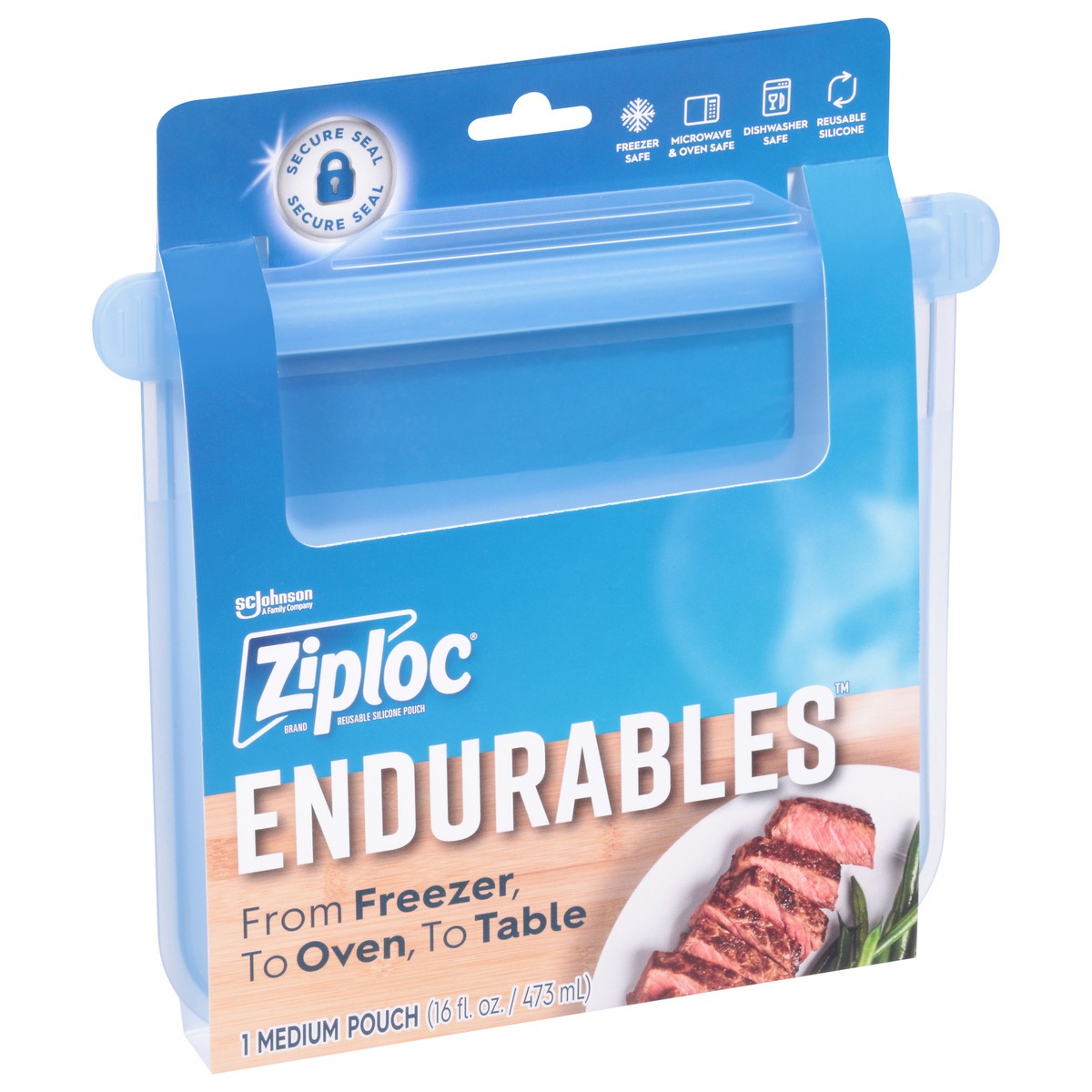 slide 9 of 10, Ziploc Endurables, Medium Pouch, 2 cups, 16 oz