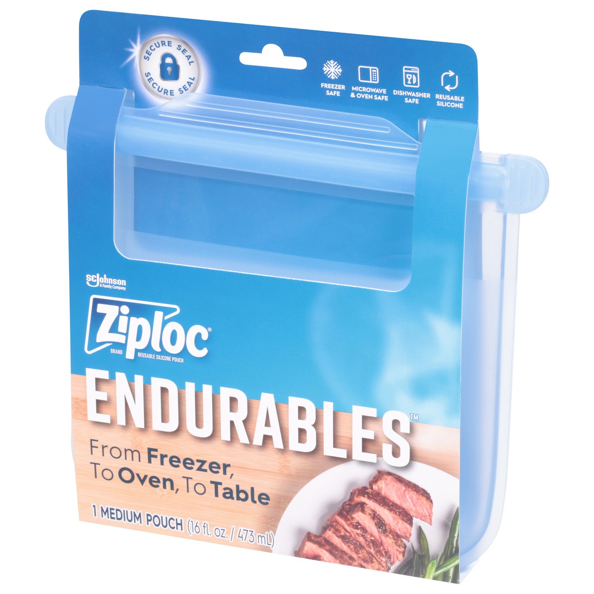 slide 4 of 10, Ziploc Endurables, Medium Pouch, 2 cups, 16 oz