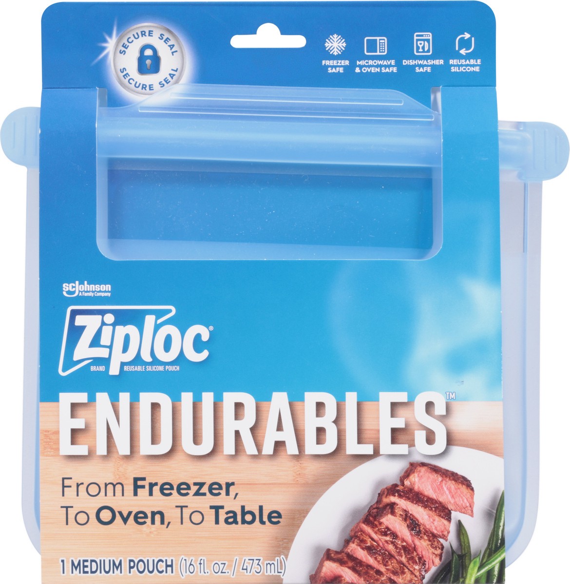 slide 8 of 10, Ziploc Endurables, Medium Pouch, 2 cups, 16 oz