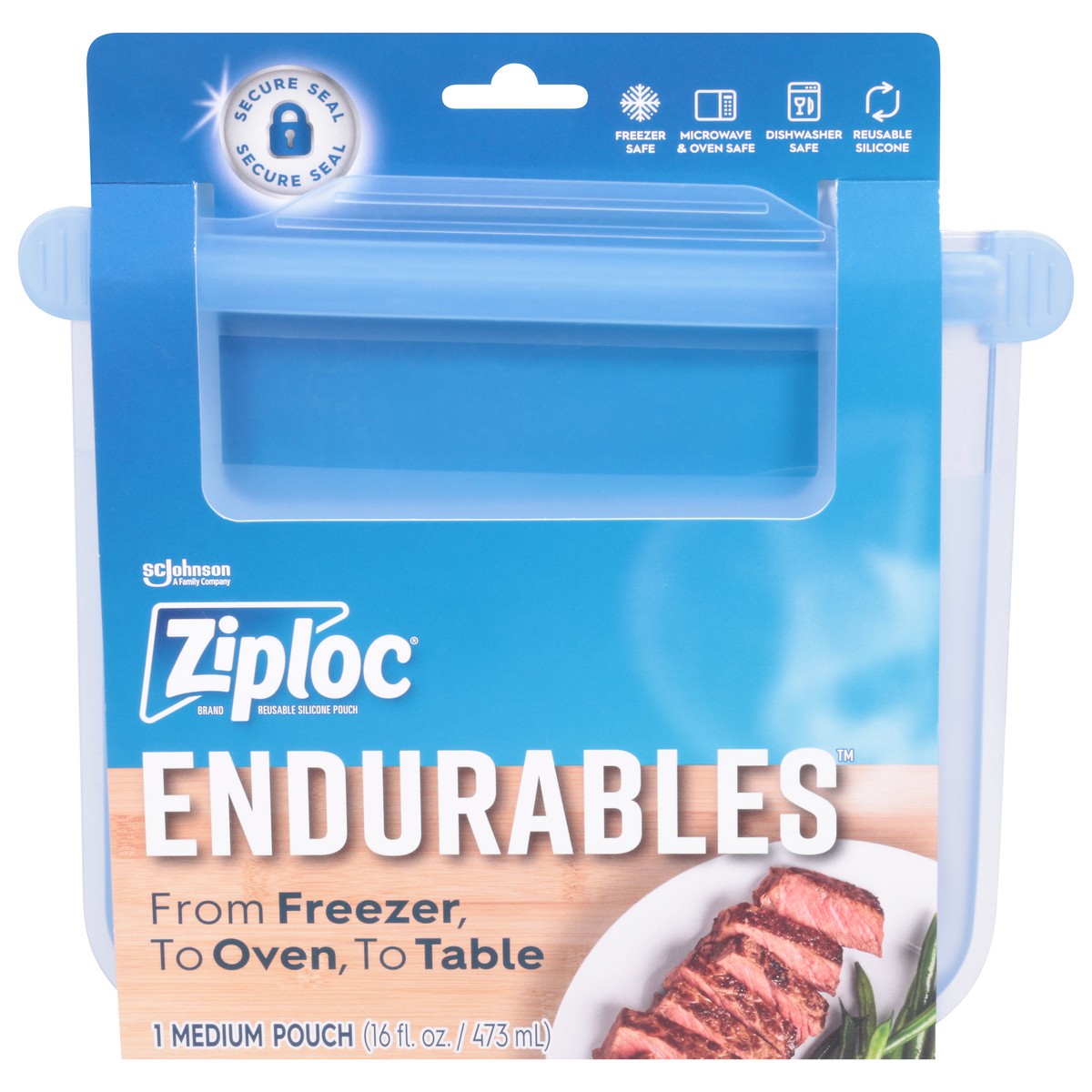 slide 7 of 10, Ziploc Endurables, Medium Pouch, 2 cups, 16 oz