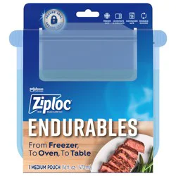 Ziploc Endurables Pouch, Medium Reusable Silicone Food Storage Bag, 16 fl oz