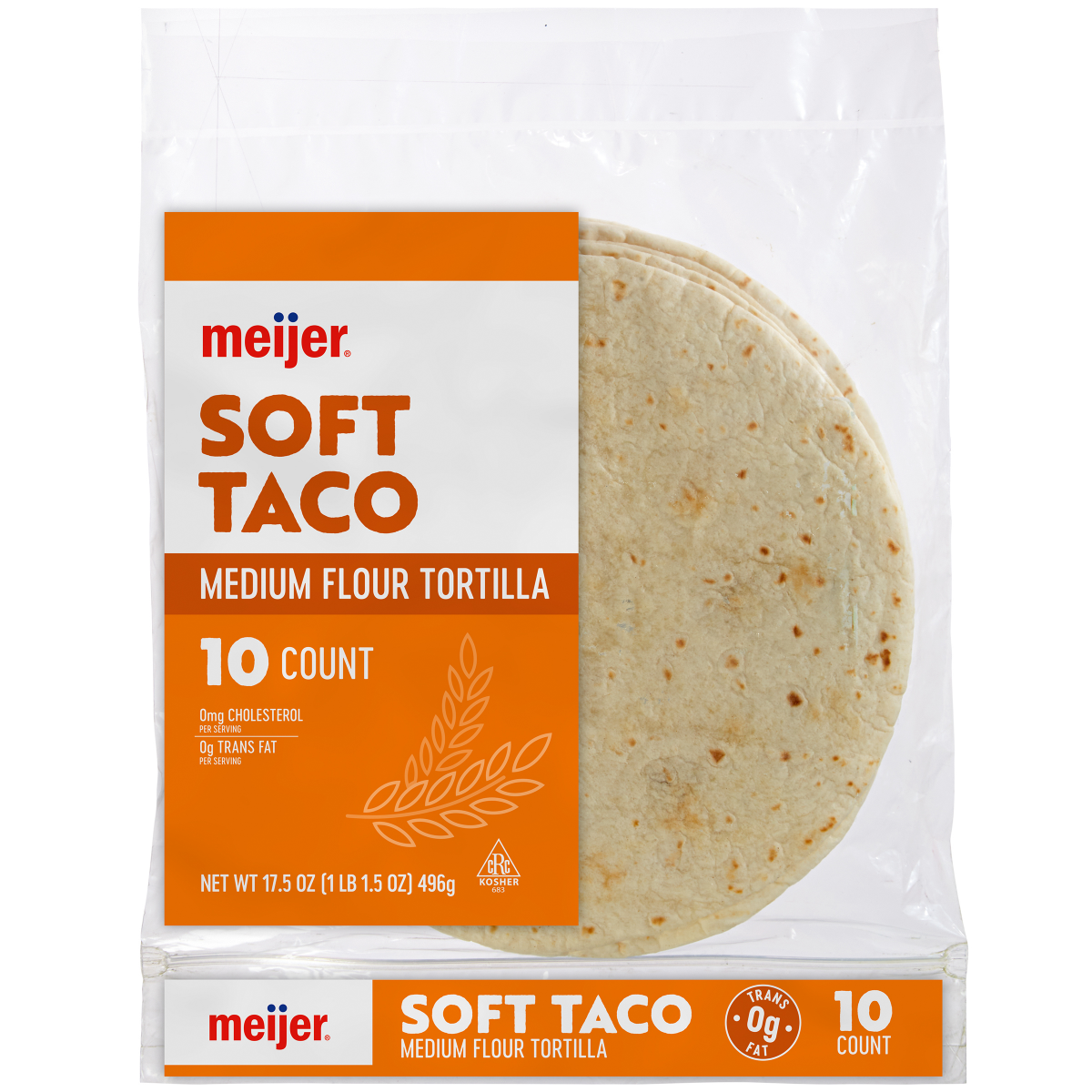 slide 1 of 5, Meijer Flour Soft Taco Tortillas, 10 ct