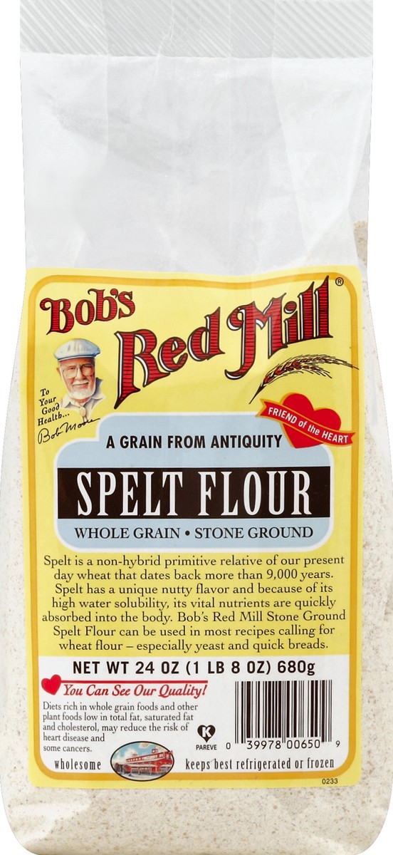 slide 5 of 5, Bob's Red Mill Spelt Flour Whole Grain Stone Ground, 24 oz