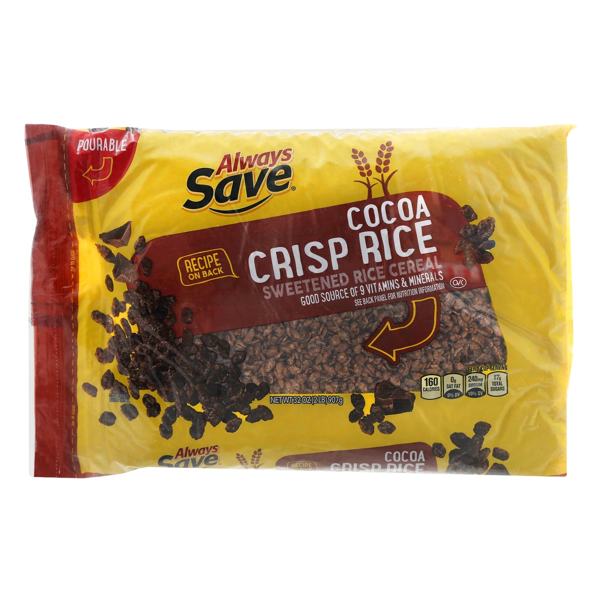 slide 1 of 1, Always Save Cocoa Crisp Rice Bag Cereal, 32 oz