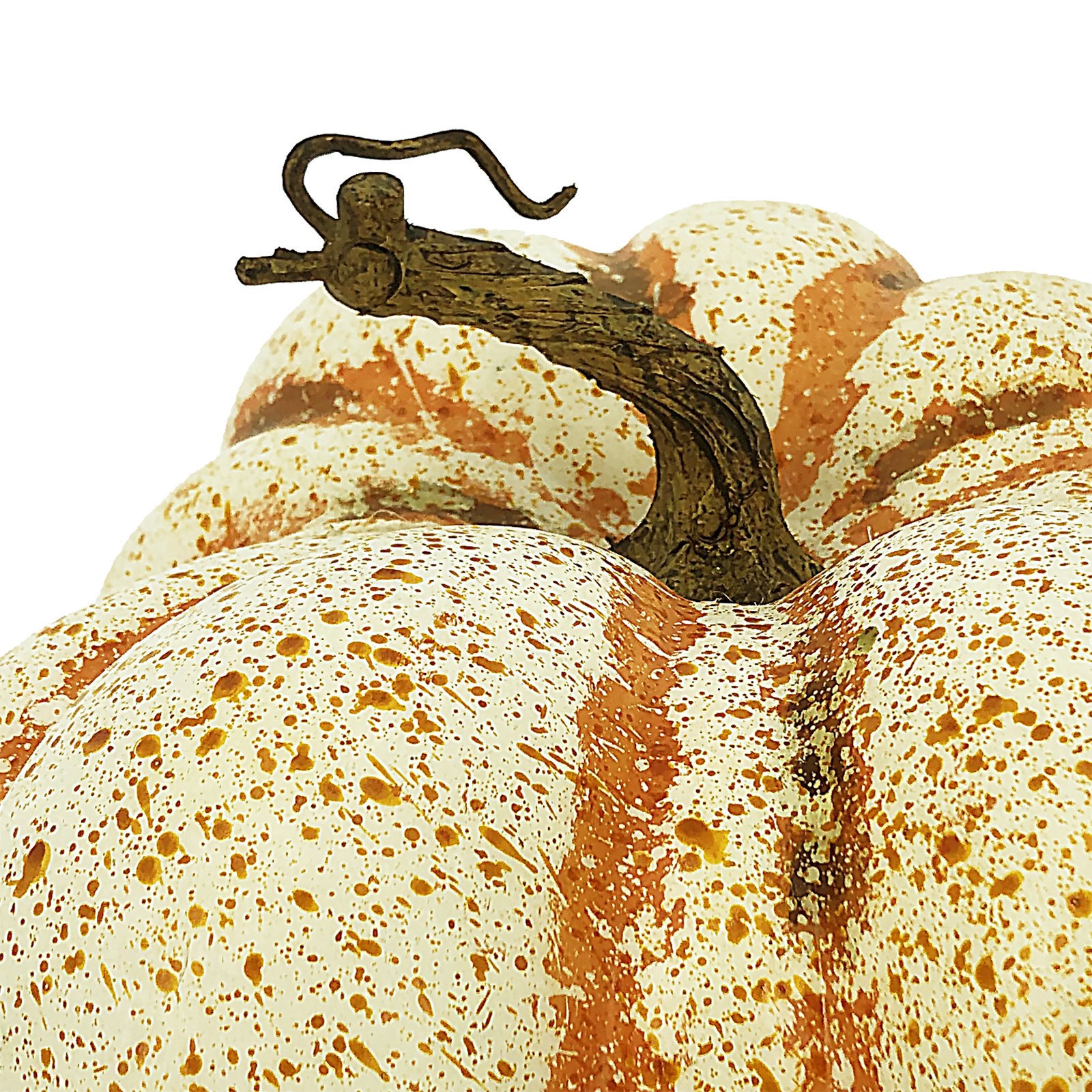 slide 2 of 2, 9" Cream & Orange Speckled Decorative Pumpkin By Ashland, 9 in