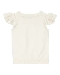 Oshkosh Toddler Solid Short-Sleeve Sweater - Cream Cream 5T
