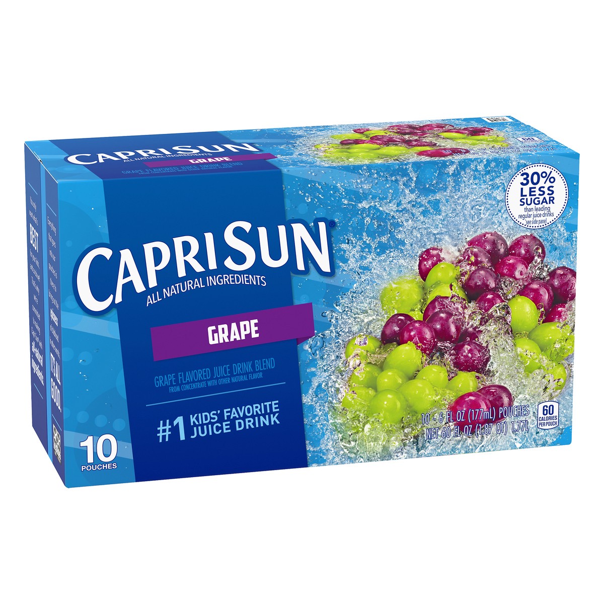 slide 3 of 10, Capri Sun Kraft All Natural Grape Fruit Juice - 10 ct; 6 fl oz, 10 ct; 6 fl oz