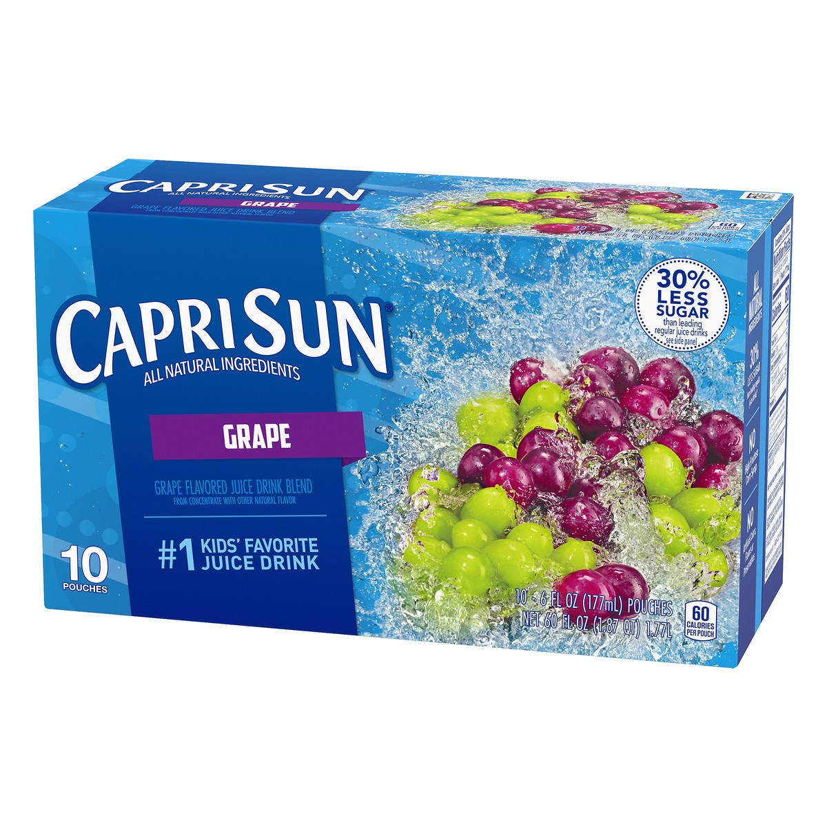 slide 9 of 10, Capri Sun Kraft All Natural Grape Fruit Juice - 10 ct; 6 fl oz, 10 ct; 6 fl oz