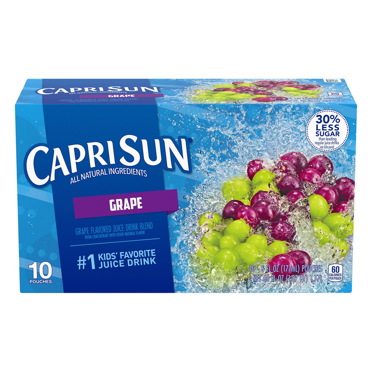 slide 1 of 10, Capri Sun Kraft All Natural Grape Fruit Juice - 10 ct; 6 fl oz, 10 ct; 6 fl oz