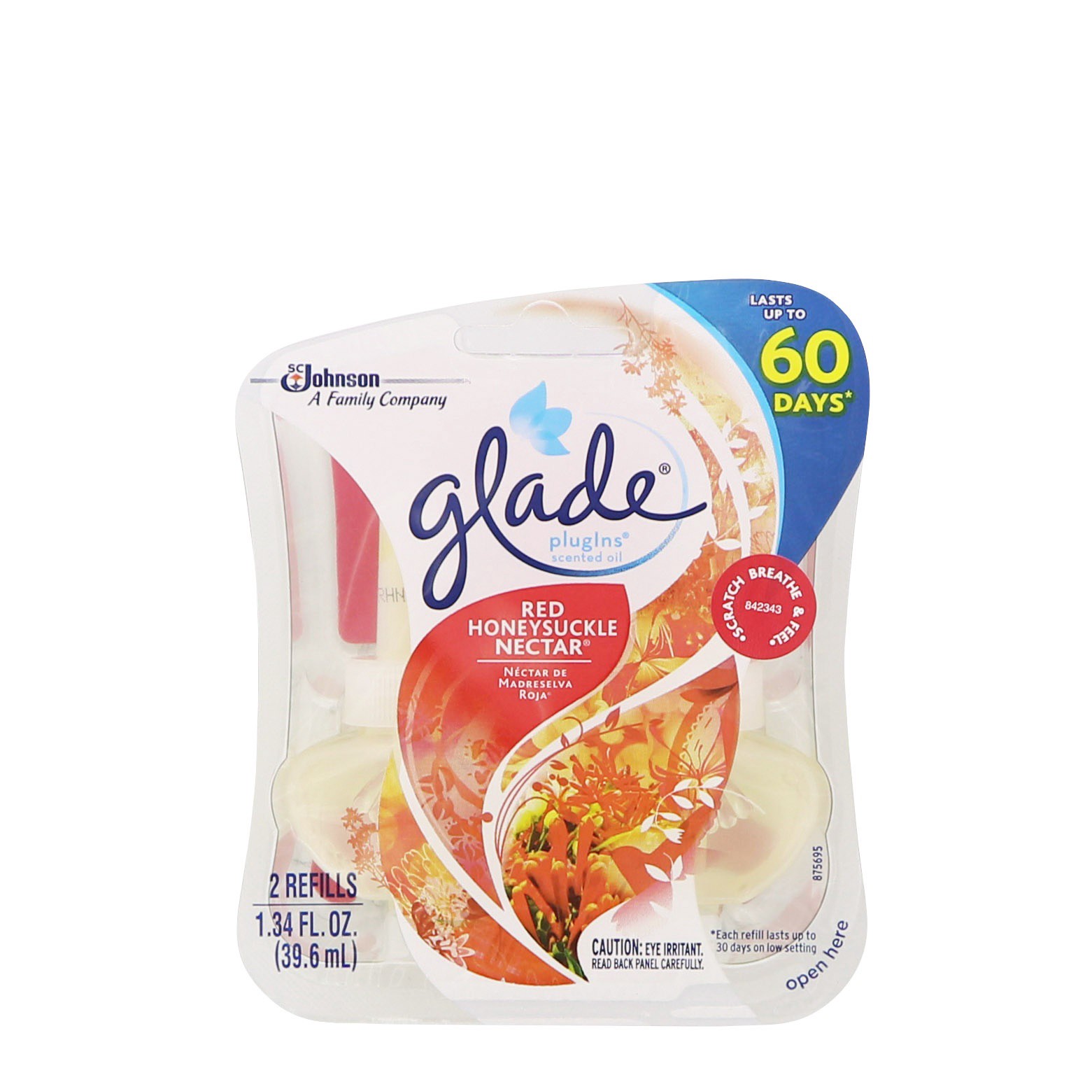 slide 1 of 7, Glade PlugIns Scented Oil Air Freshener Refill, Red Honeysuckle Nectar, 2 ct; 1.34 oz