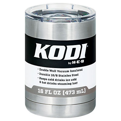 slide 1 of 1, Kodi Low Ball Stainless Steel Tumbler, 16 oz