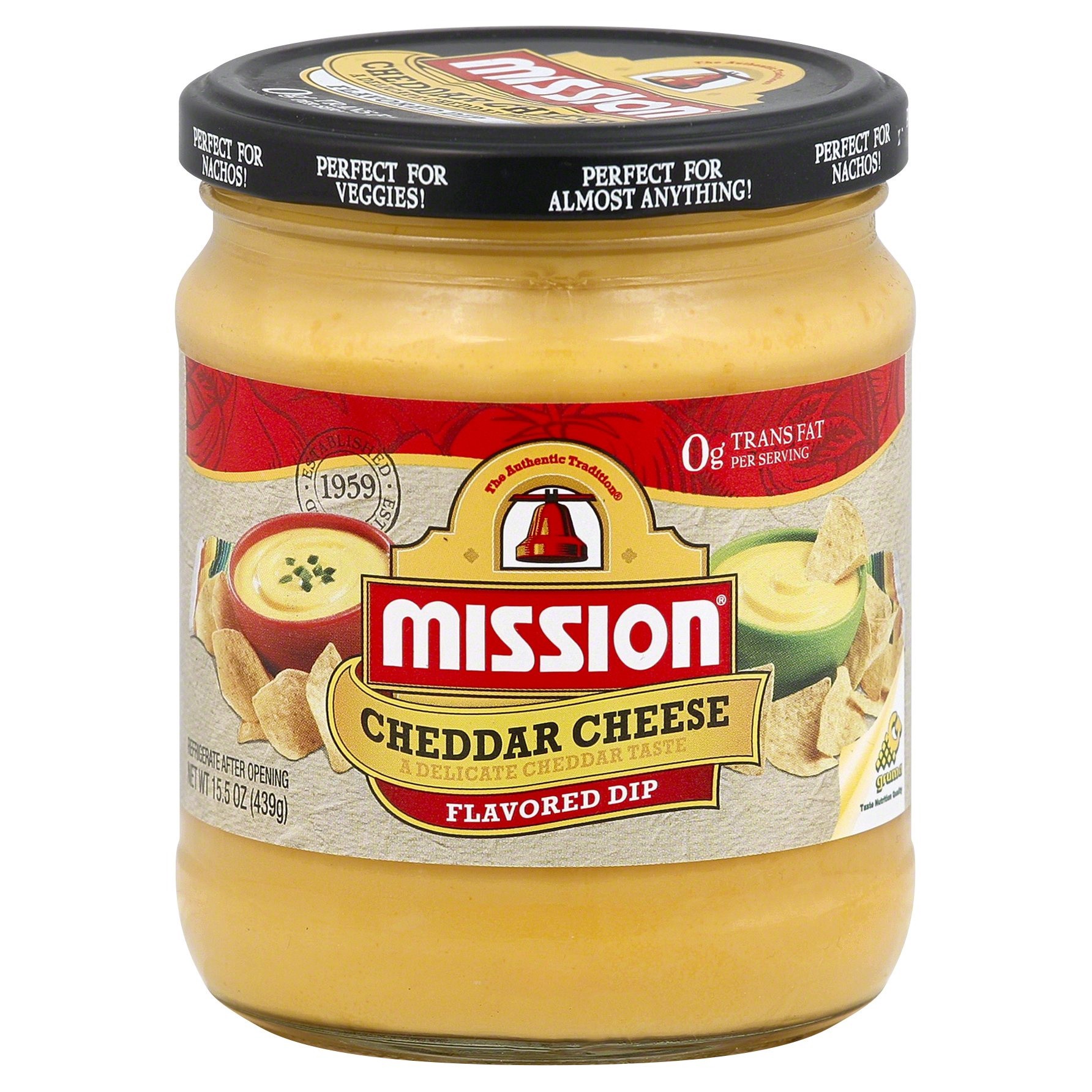 slide 1 of 4, Mission Cheddar Cheese Flavored Dip, 15.5 oz