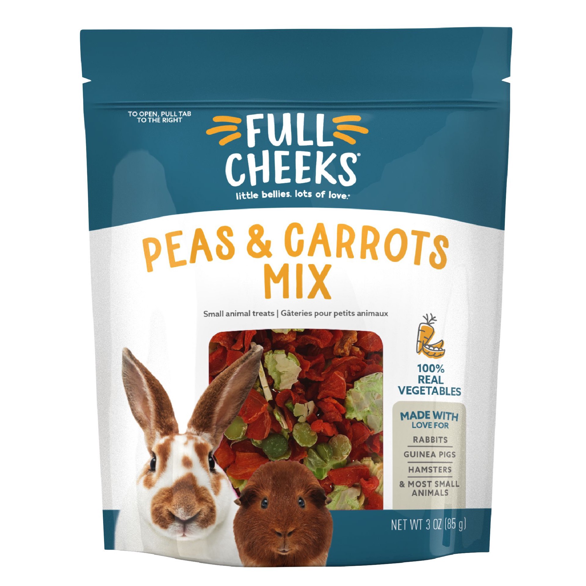 slide 1 of 1, Full Cheeks™ Peas & Carrots Mix Small Pet Treat, 3 oz