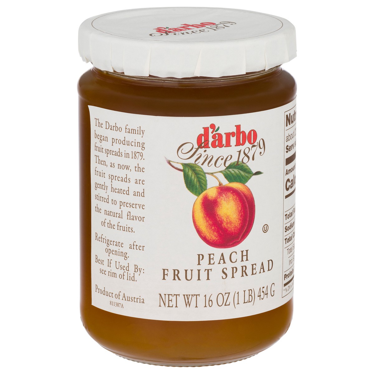 slide 2 of 11, d'Arbo Peach Fruit Spread, 16 oz