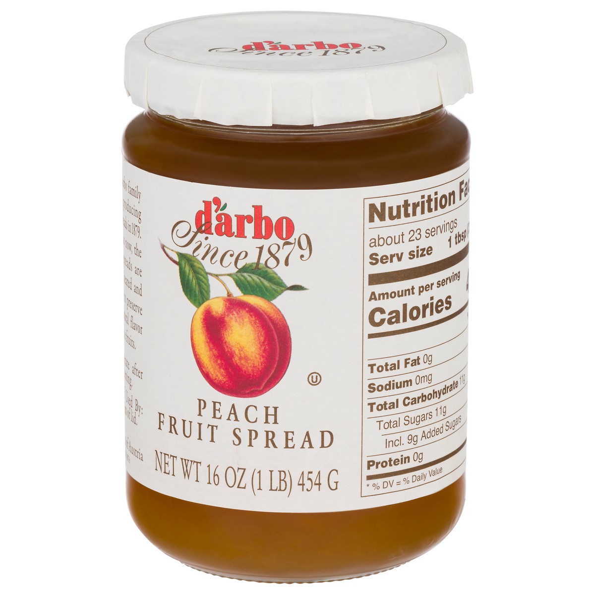 slide 5 of 11, d'Arbo Peach Fruit Spread, 16 oz