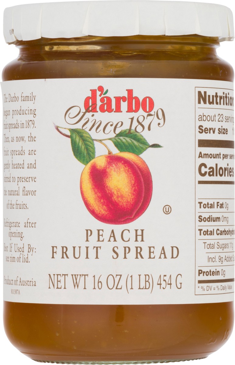 slide 10 of 11, d'Arbo Peach Fruit Spread, 16 oz