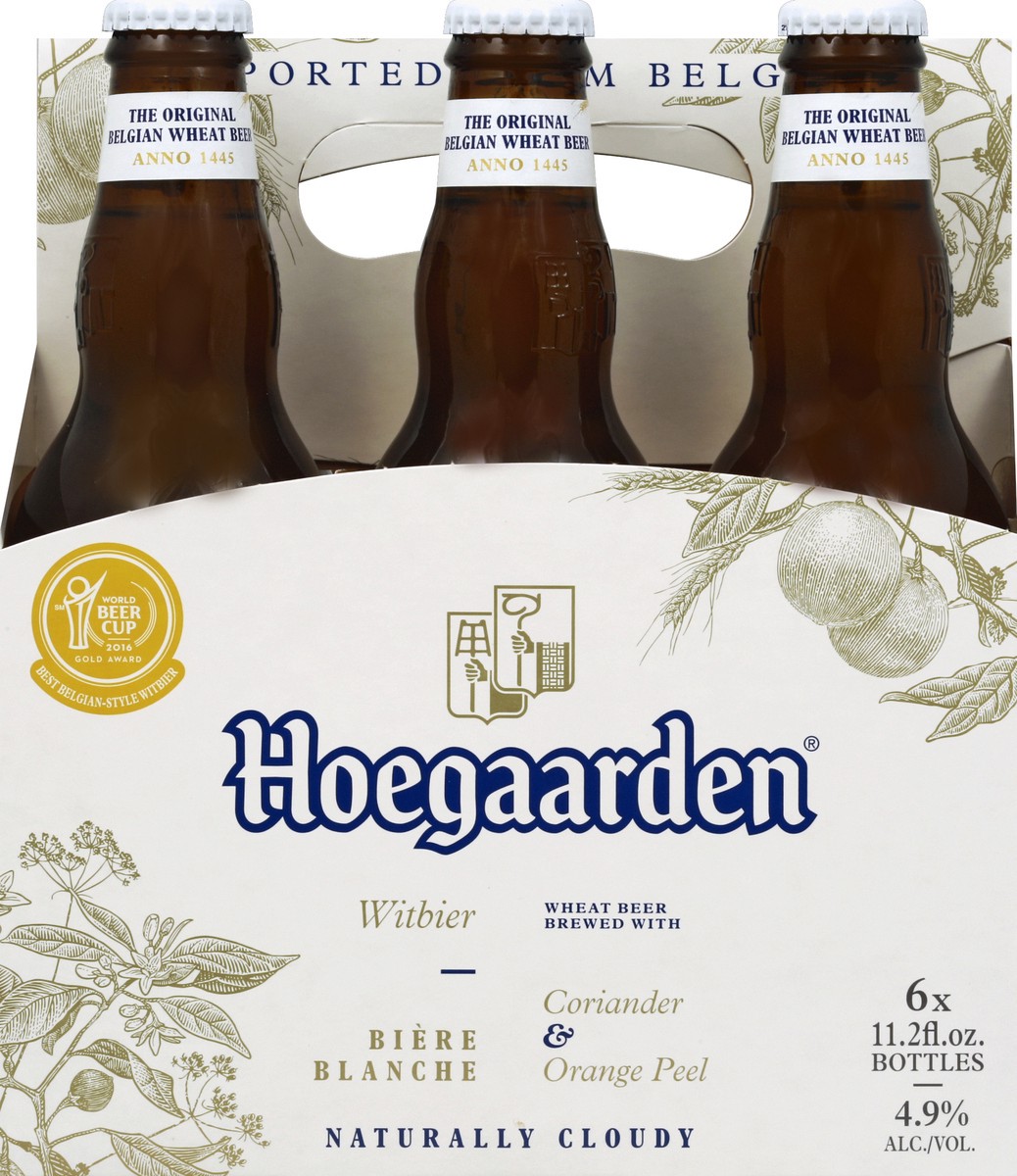 slide 1 of 9, Hoegaarden Beer 6 ea, 6 ct; 11.2 fl. oz.