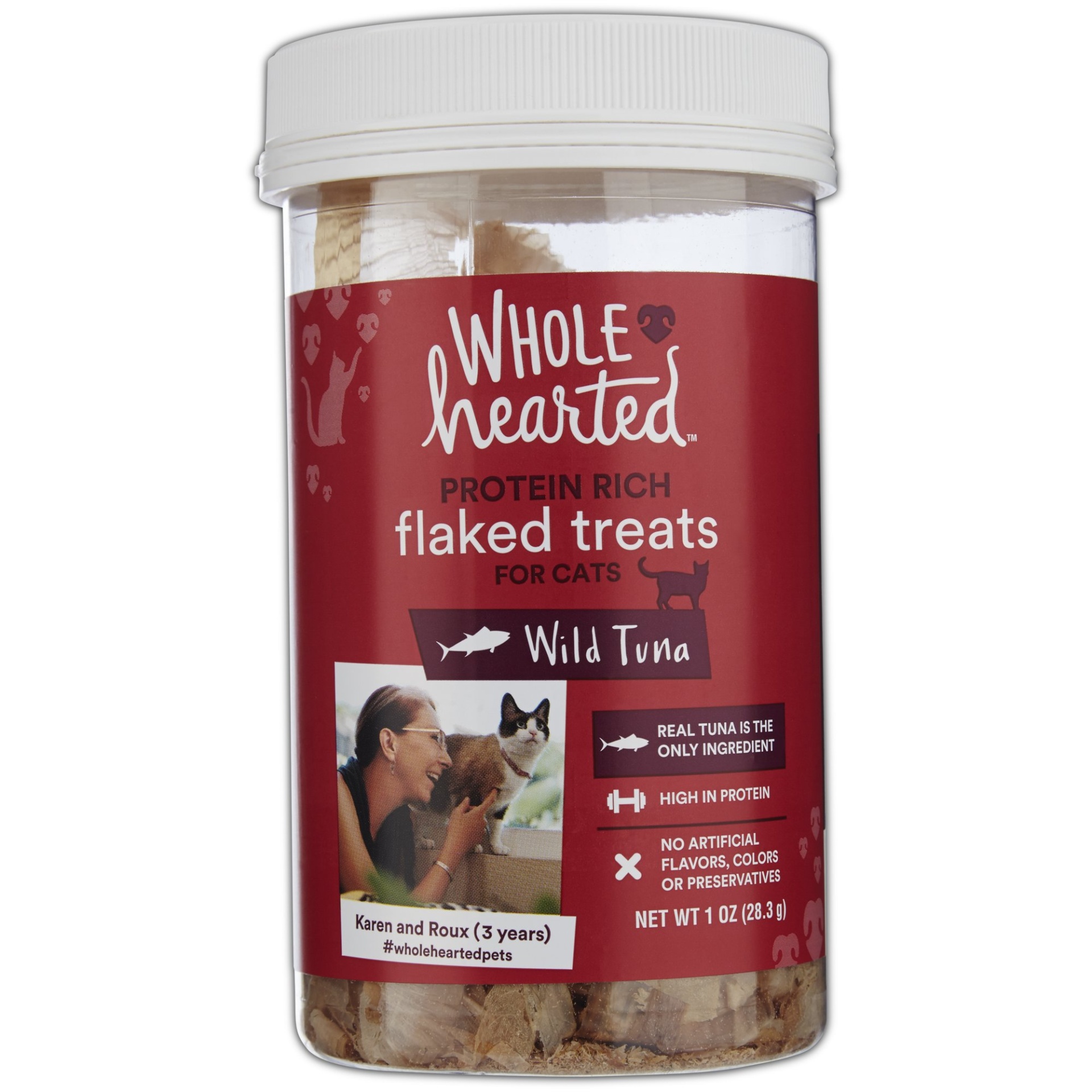 slide 1 of 1, WholeHearted Flaked Cat Treats - Wild Tuna, 1 oz