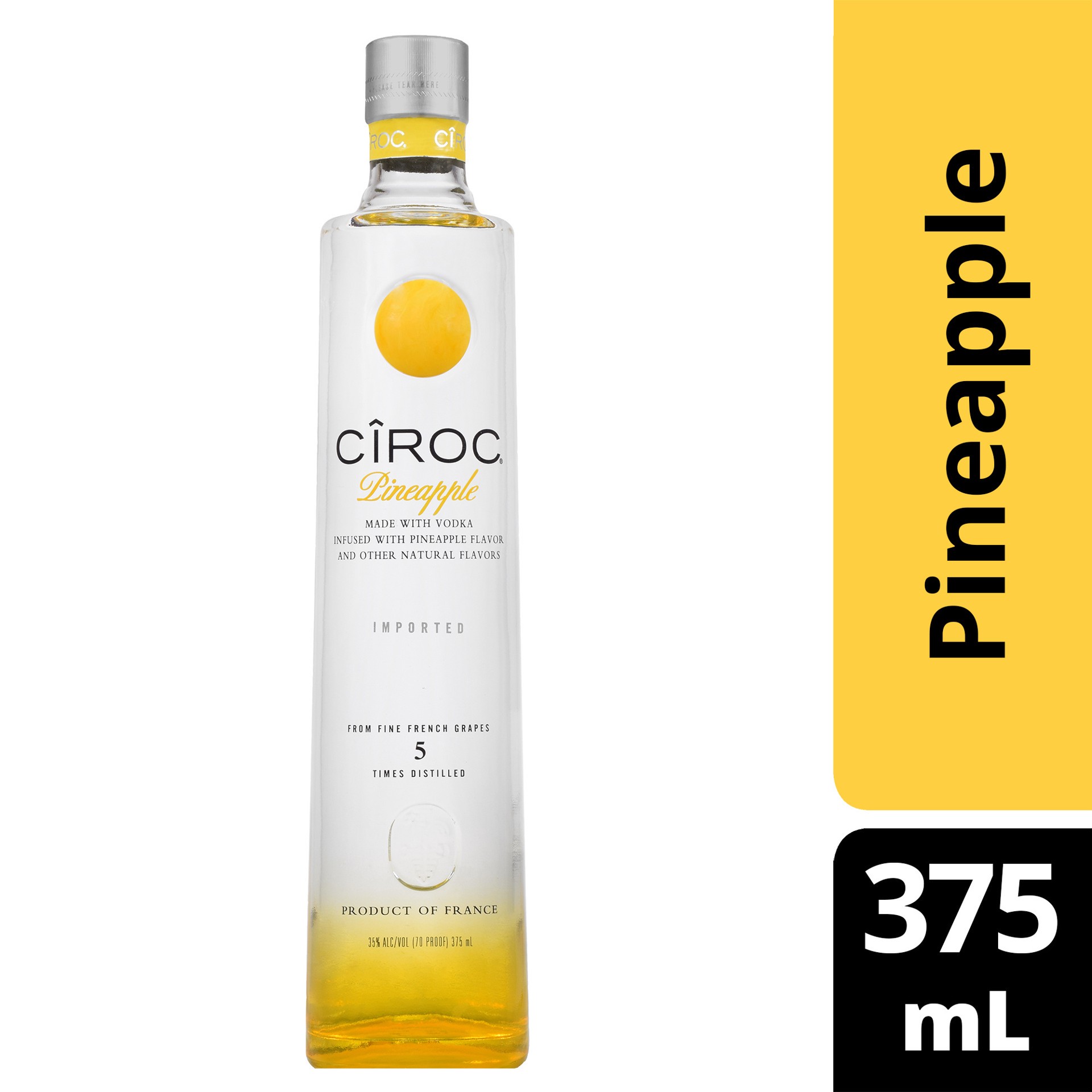 slide 4 of 4, CIROC Pineapple (Made with Vodka Infused with Natural Flavors), 375 mL, 375 ml