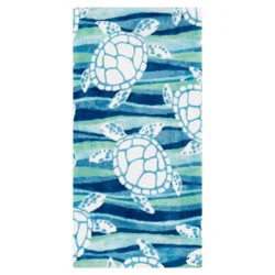 Meijer Corporate Seasonal Mcs Turtle Muti Waves Fiber Reactive Kitchen Towel, 16 In X 25 In