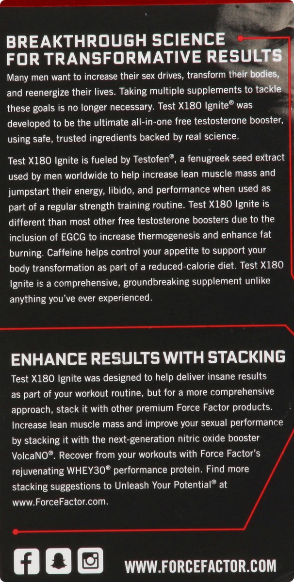 slide 12 of 13, Force Factor Testosterone Booster & Fat Burner 60 ea, 60 ct