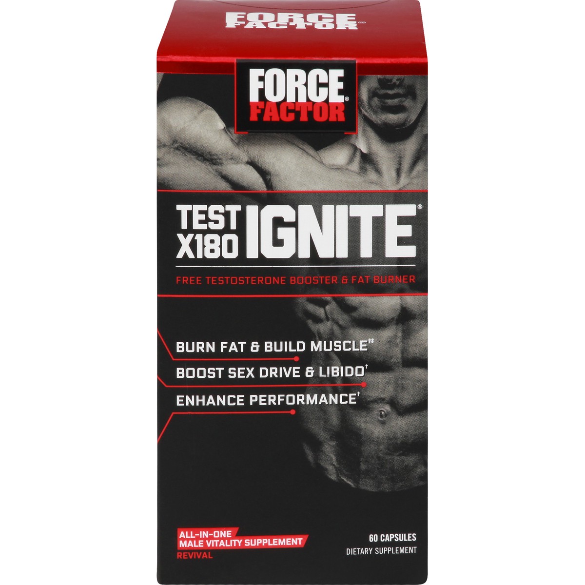 slide 1 of 13, Force Factor Testosterone Booster & Fat Burner 60 ea, 60 ct