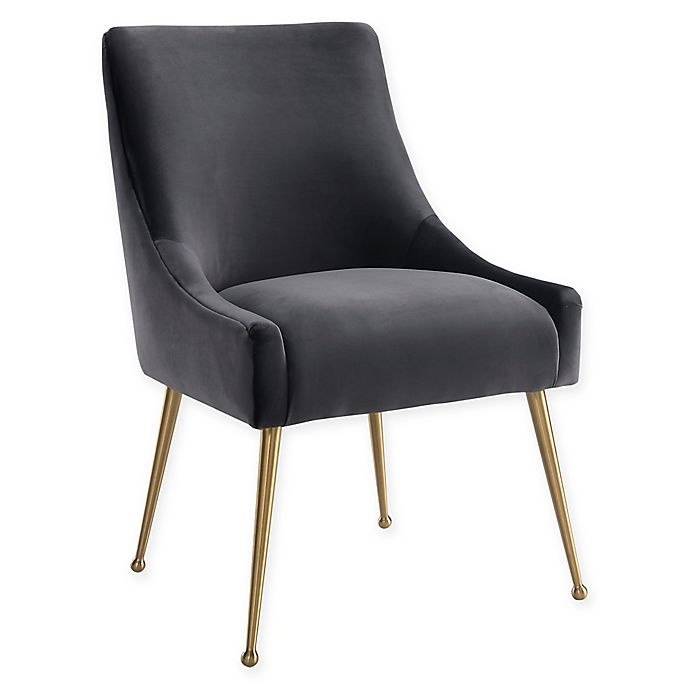 slide 1 of 5, TOV Furniture Beatrix Velvet Dining Side Chair - Grey, 1 ct