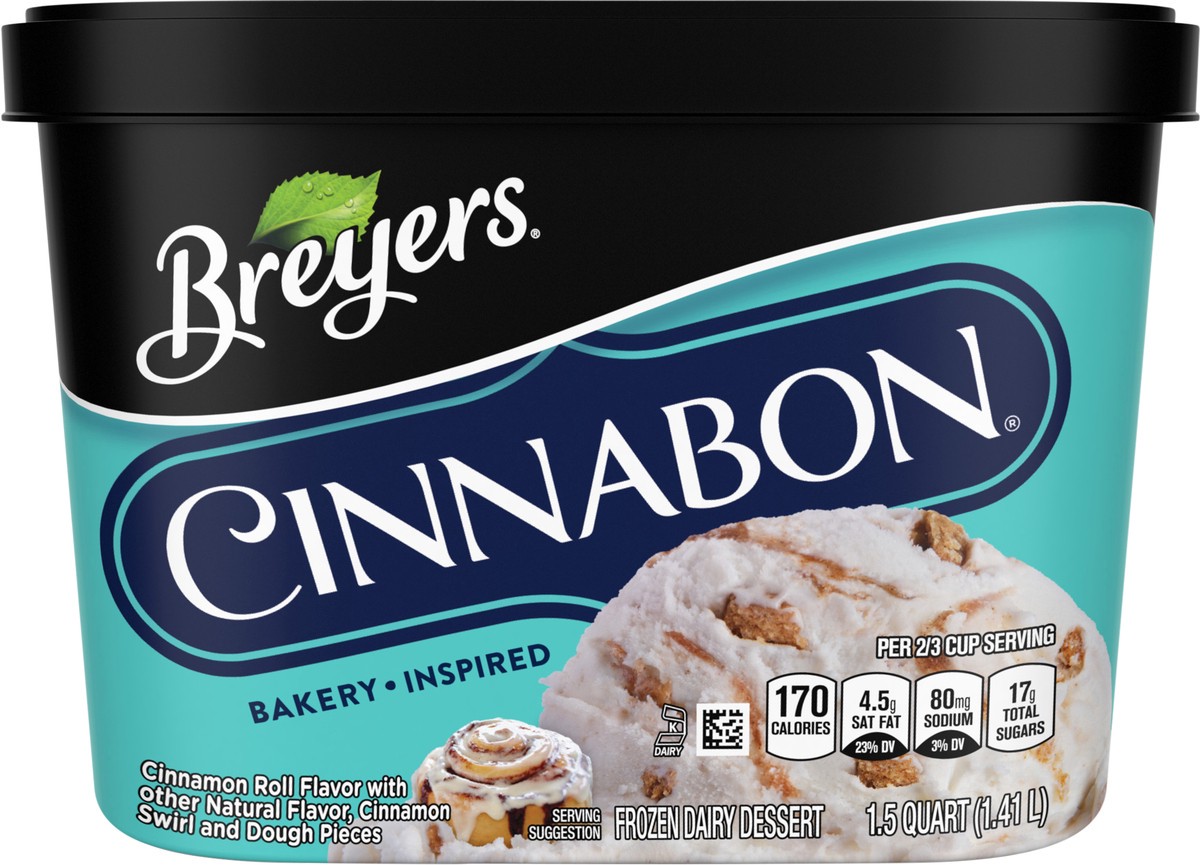 slide 2 of 5, Breyers Bakery Inspired Frozen Dairy Dessert CINNABON, 48 oz, 48 oz