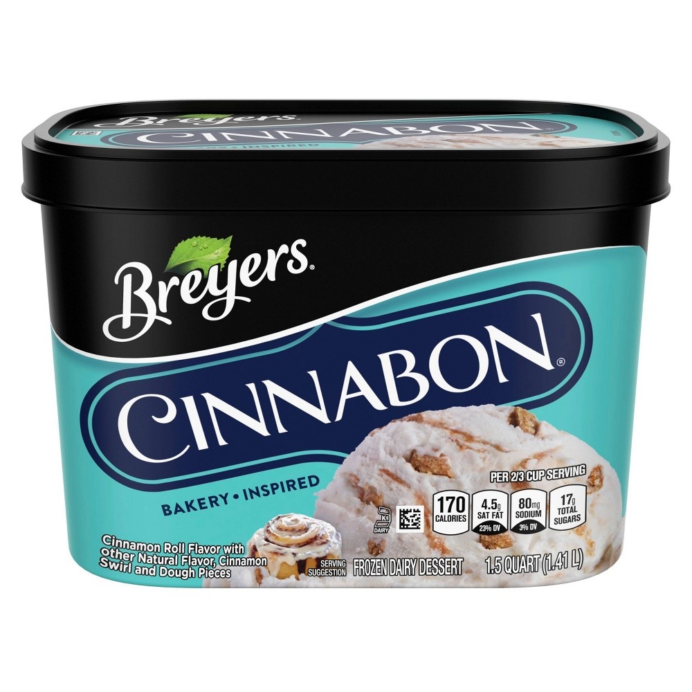 slide 3 of 6, Breyers Cinnabon Bakery Inspired Frozen Dairy Dessert, 1.5 qt