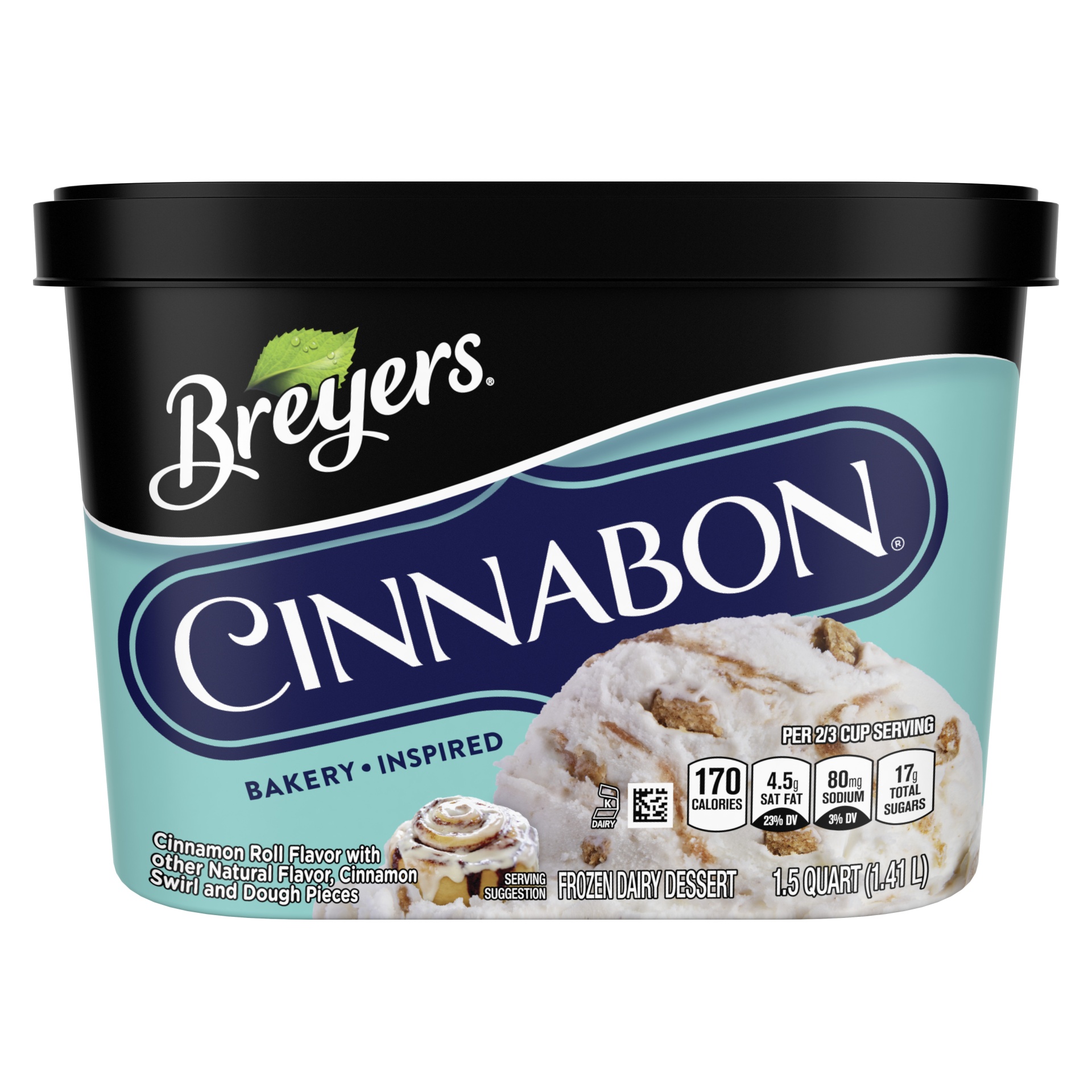slide 1 of 6, Breyers Cinnabon Bakery Inspired Frozen Dairy Dessert, 1.5 qt