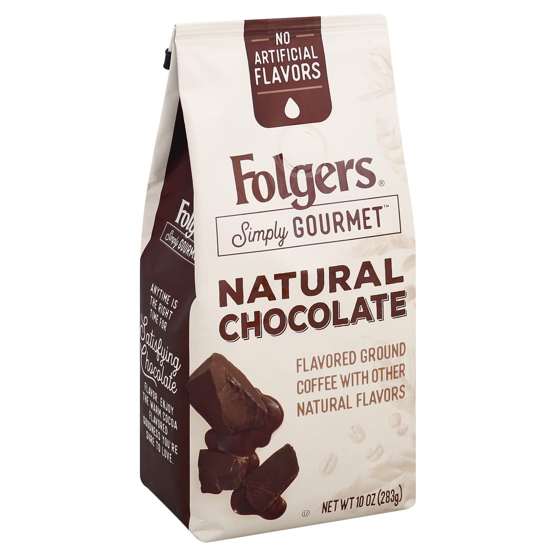 slide 1 of 1, Folgers Simply Gourmet Natural Chocolate Flavored Ground Coffee, With Other Natural Flavors, 10 oz