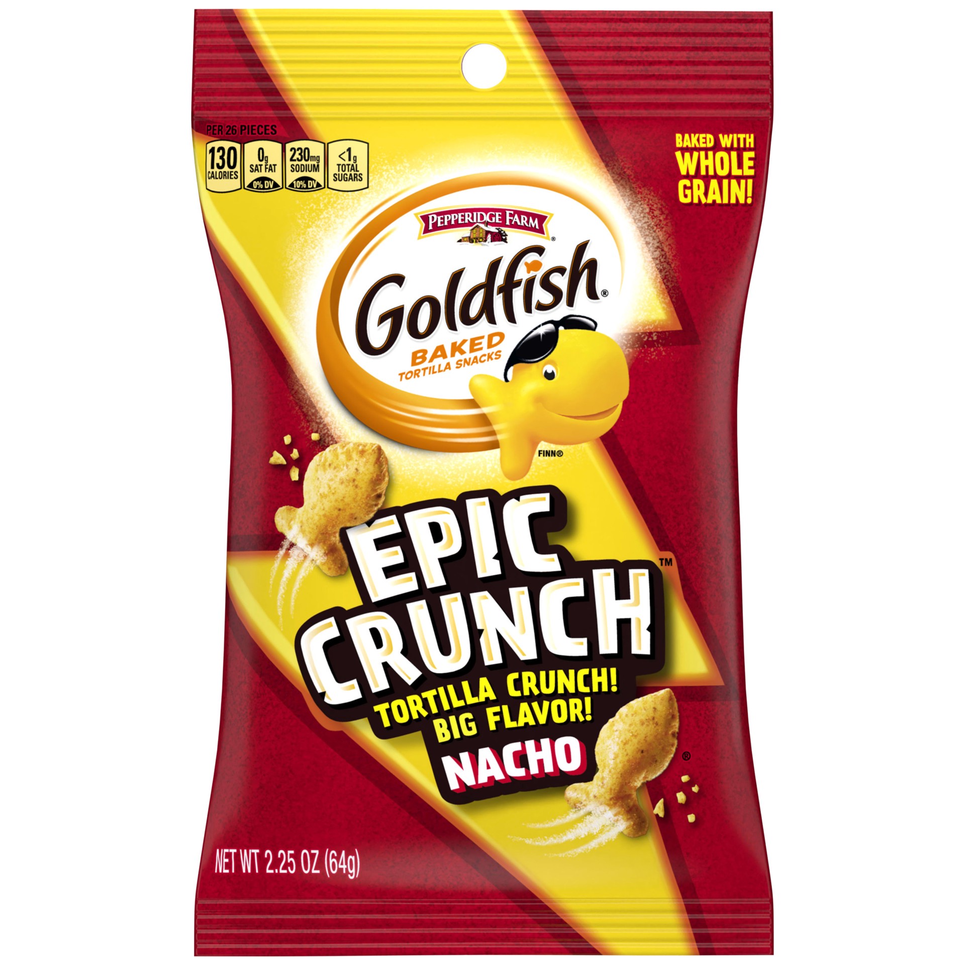 slide 1 of 5, Pepperidge Farm Goldfish Epic Crunch™ Nacho Crackers, 2.25 oz. Snack Bag, 2.25 oz