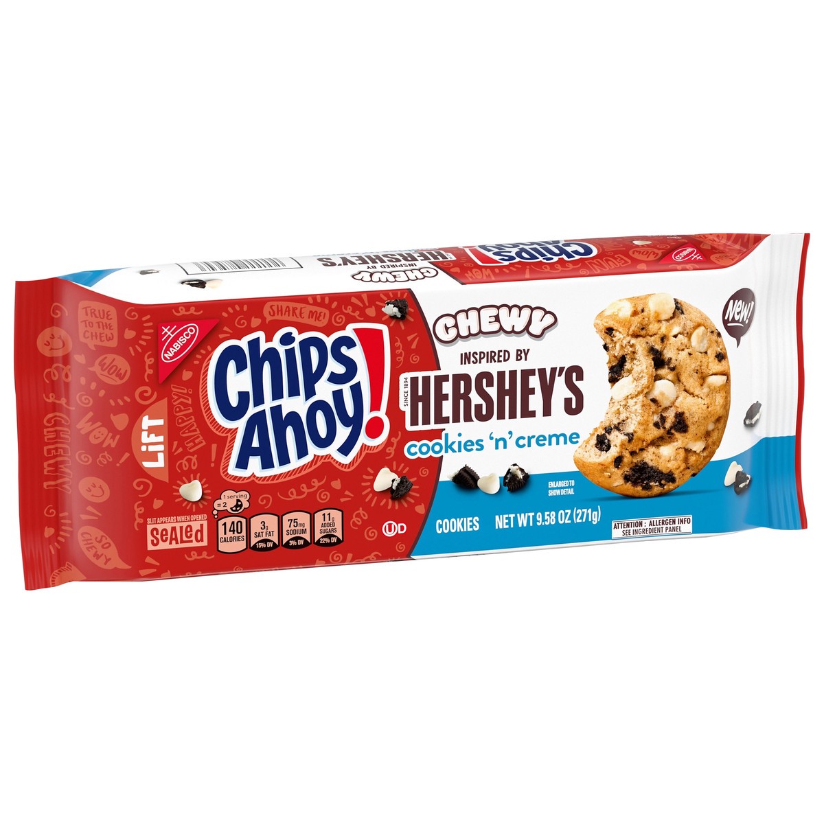 slide 10 of 15, NABISCO CHEWY HERSHEY COOKIES & CREME COOKIES, 9.6 oz