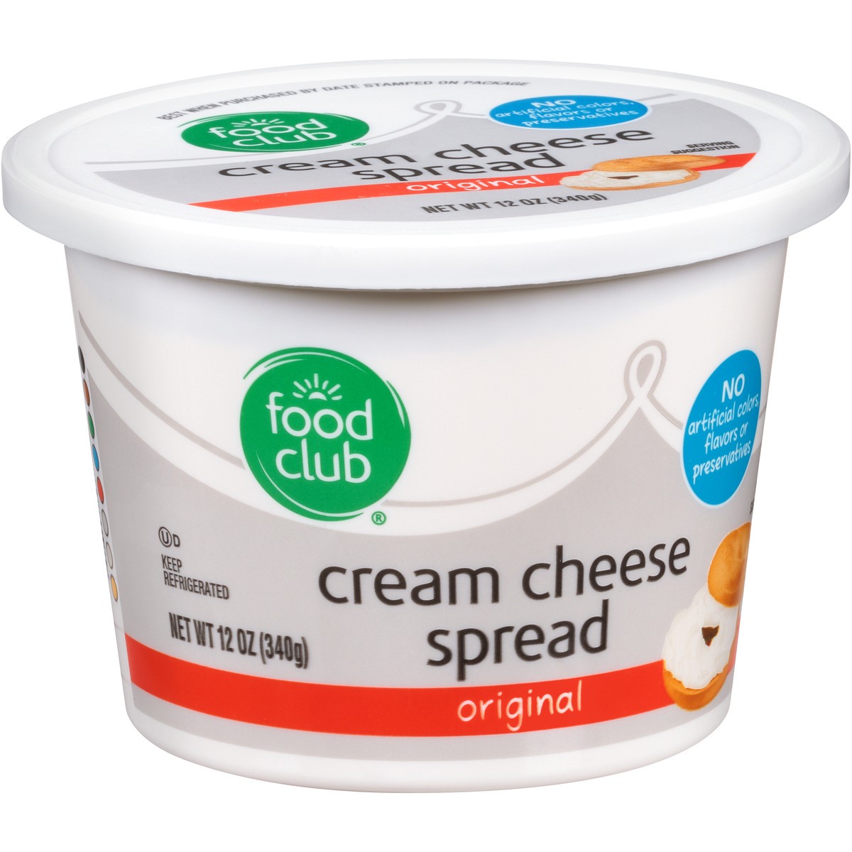 slide 3 of 10, Food Club Original Cream Cheese Spread, 12 oz