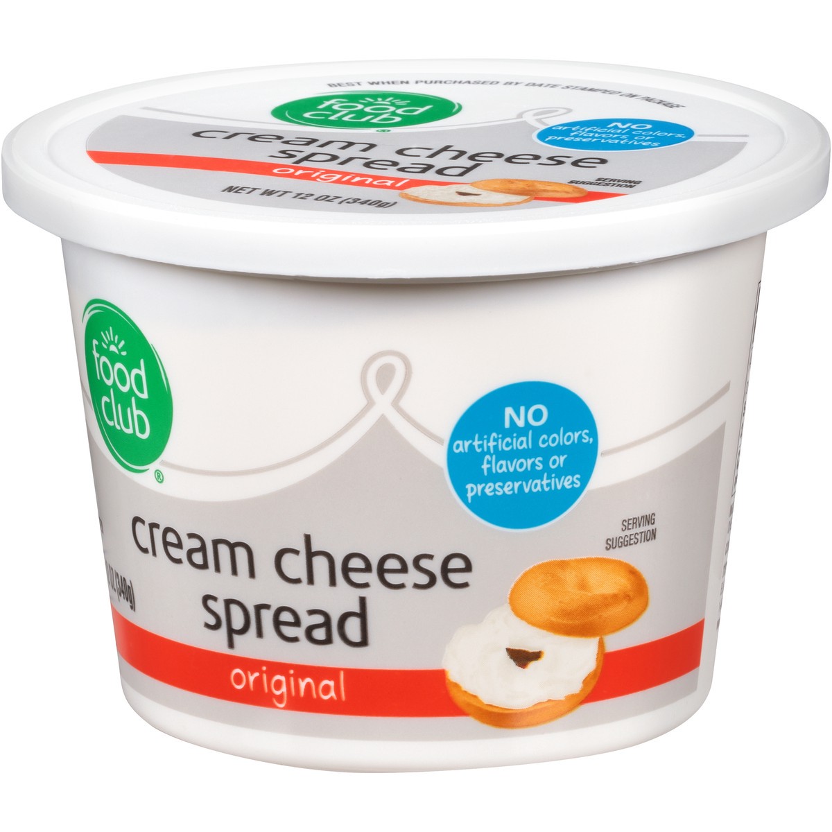 slide 2 of 10, Food Club Original Cream Cheese Spread, 12 oz