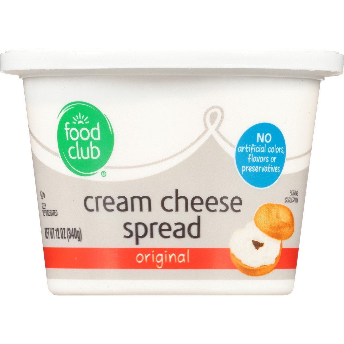 slide 10 of 10, Food Club Original Cream Cheese Spread, 12 oz