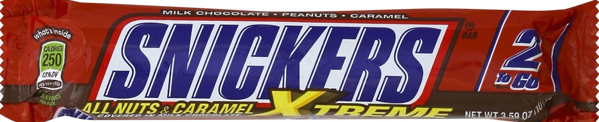 slide 5 of 5, Snickers Xtreme All Nuts & Caramel 2 To Go Candy Bar, 3.59 oz