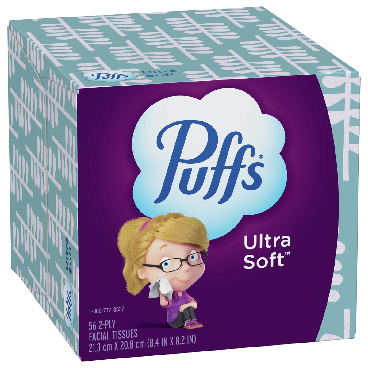 slide 3 of 8, Puffs Ultra Soft Facial Tissues, 1 Cube, 56 Facial Tissues Per Box, 56 ct