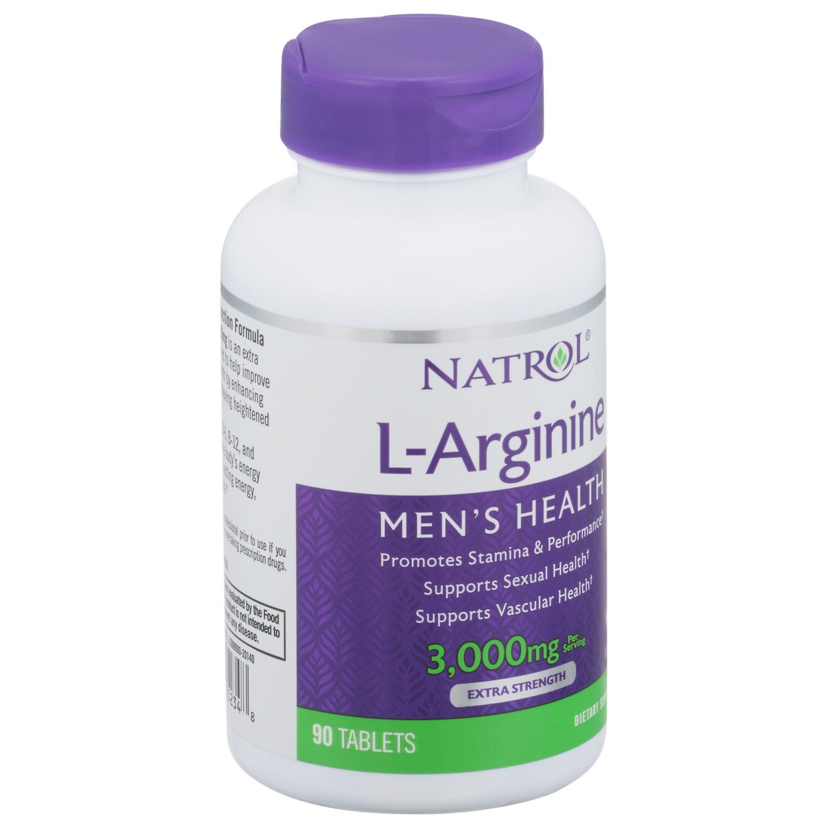 slide 12 of 14, Natrol L-Arginine Tablets, Dietary Supplement Promotes Stamina and Performance, Supports Vascular Health, Contains Nitric Oxide with B Vitamin Complex, Amino Acid, Extra Strength, 3,000mg, 90 Count, 90 ct