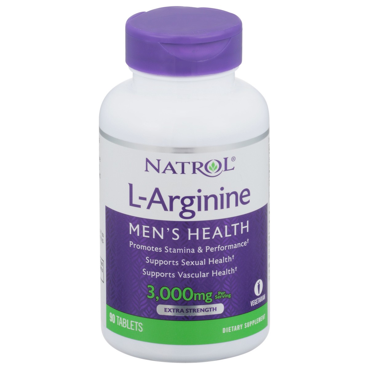 slide 4 of 14, Natrol L-Arginine Tablets, Dietary Supplement Promotes Stamina and Performance, Supports Vascular Health, Contains Nitric Oxide with B Vitamin Complex, Amino Acid, Extra Strength, 3,000mg, 90 Count, 90 ct