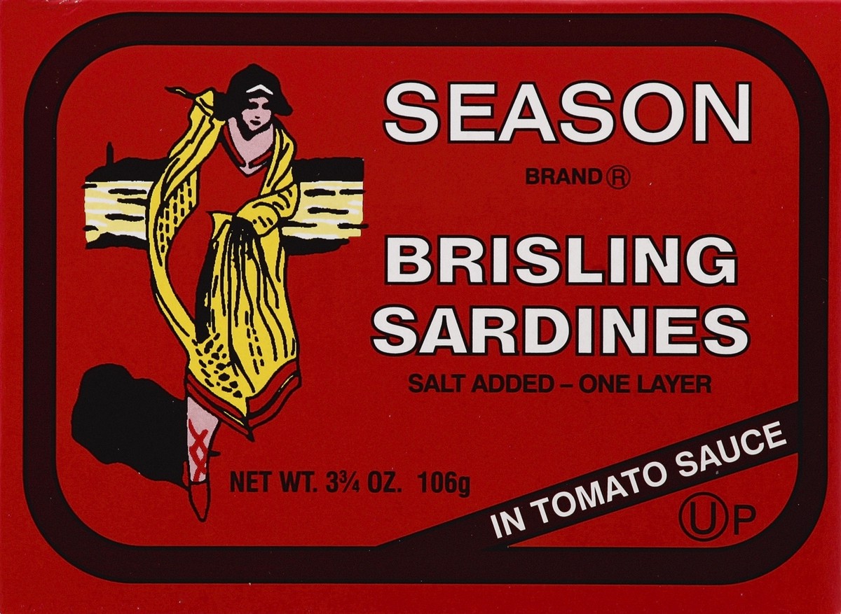 slide 2 of 4, Season Brand Brisling Sardines Salt Added In Tomato Sauce, 3.75 oz