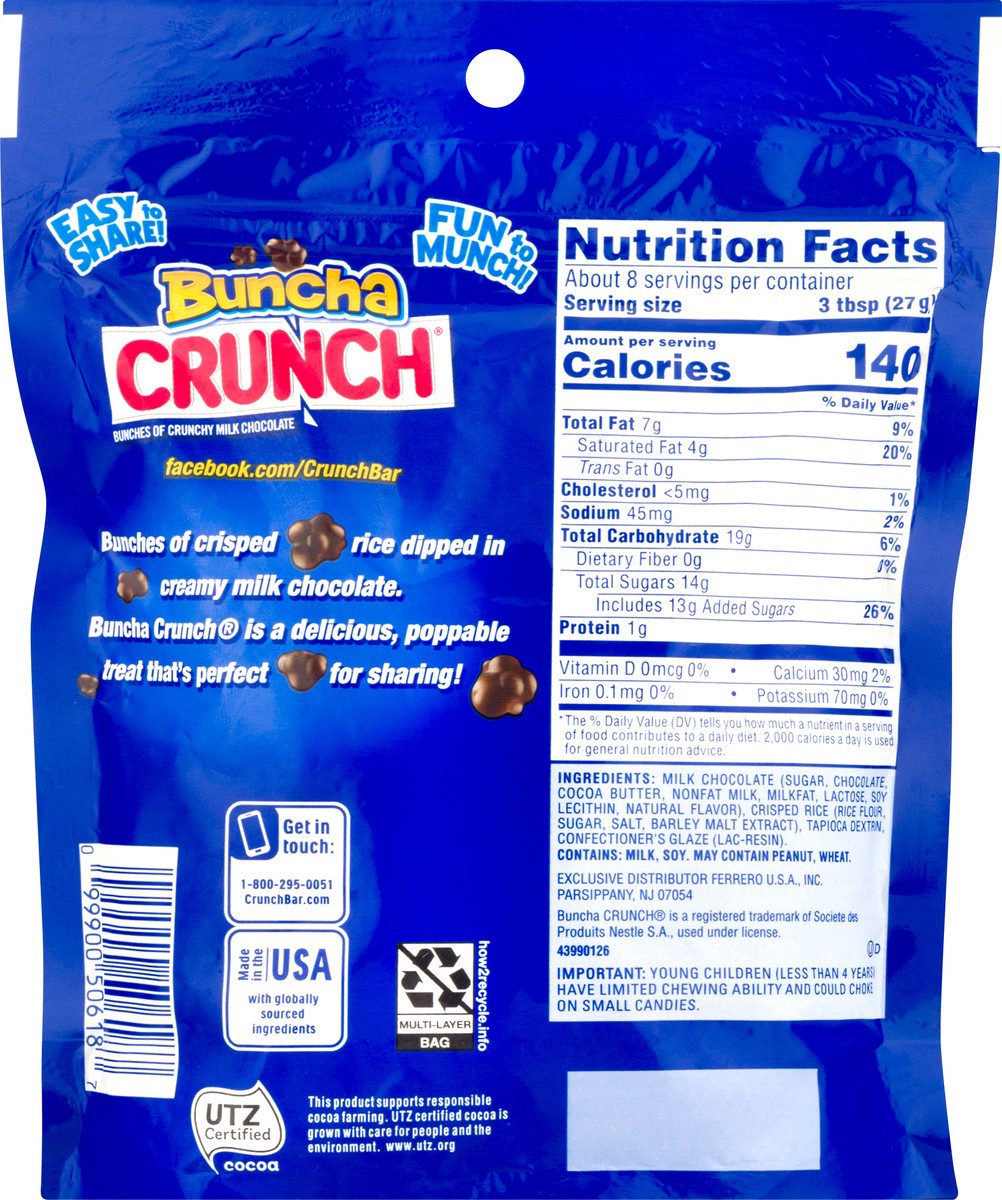 slide 6 of 13, Crunch Buncha Crunchy Bunch Milk Chocolate 8 oz, 8 oz