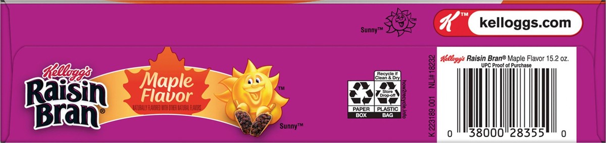 slide 2 of 9, Raisin Bran Kellogg's Raisin Bran Cold Breakfast Cereal Maple Flavor, 15.2oz Box, 1 Box, 15.2 oz