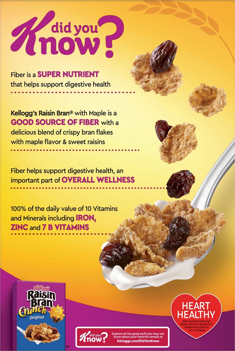 slide 4 of 9, Raisin Bran Kellogg's Raisin Bran Cold Breakfast Cereal Maple Flavor, 15.2oz Box, 1 Box, 15.2 oz