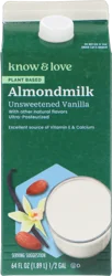 Know & Love Unsweetened Vanilla Almond Milk 64 Ounces