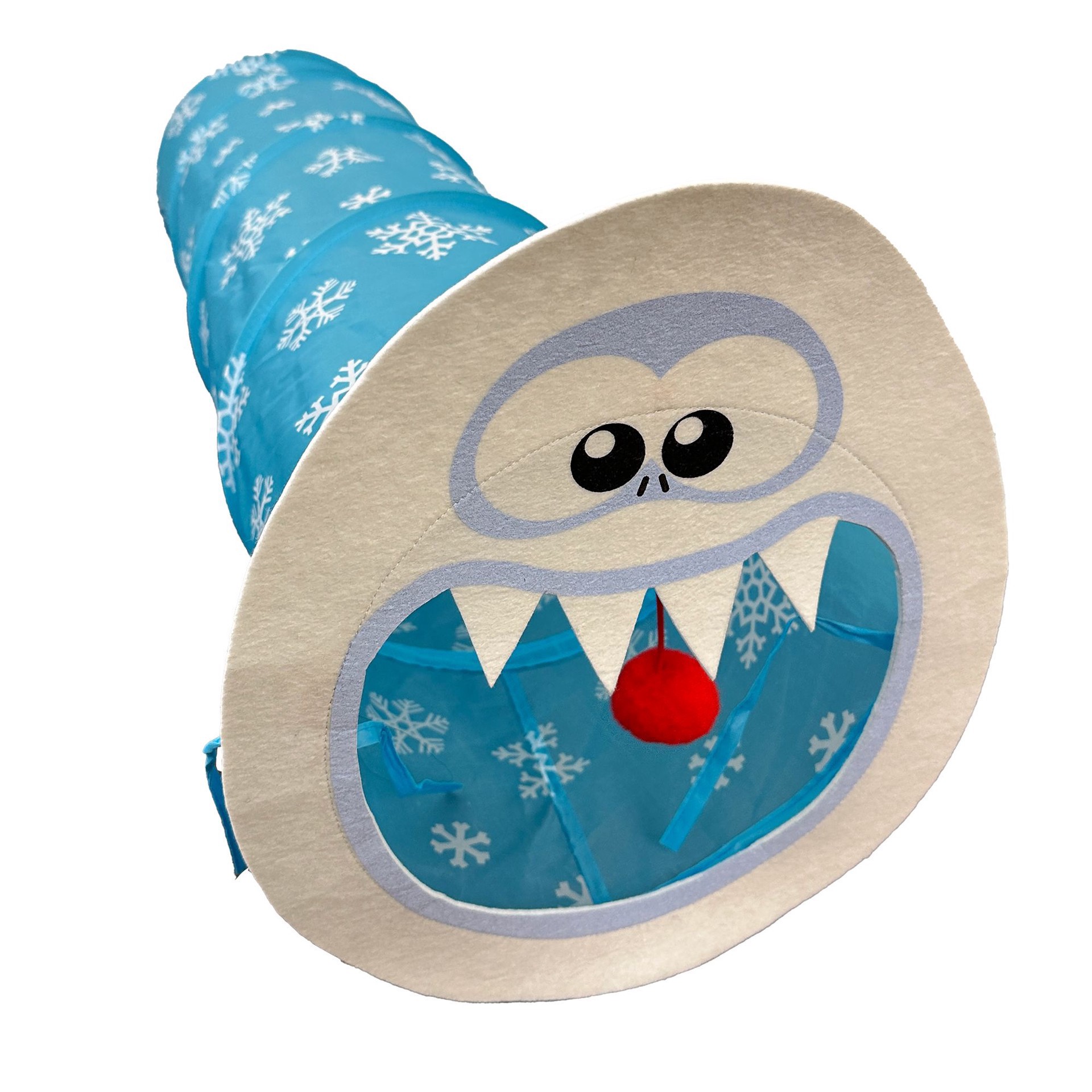 slide 1 of 1, GMason Rudolph Holiday Bumble the Abominable Snow Monster Tunnel Cat Toy, 1 ct