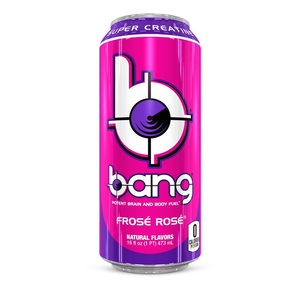 slide 2 of 4, Bang Potent Brain And Body Fuel Frose Rose Natural Flavors 16 Fl Oz 4 Count Can, 64 oz