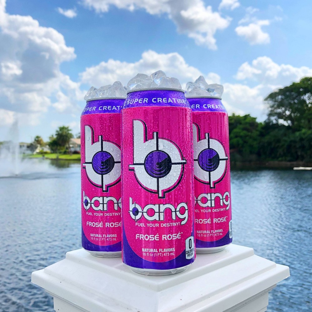 slide 4 of 4, Bang Potent Brain And Body Fuel Frose Rose Natural Flavors 16 Fl Oz 4 Count Can, 64 oz